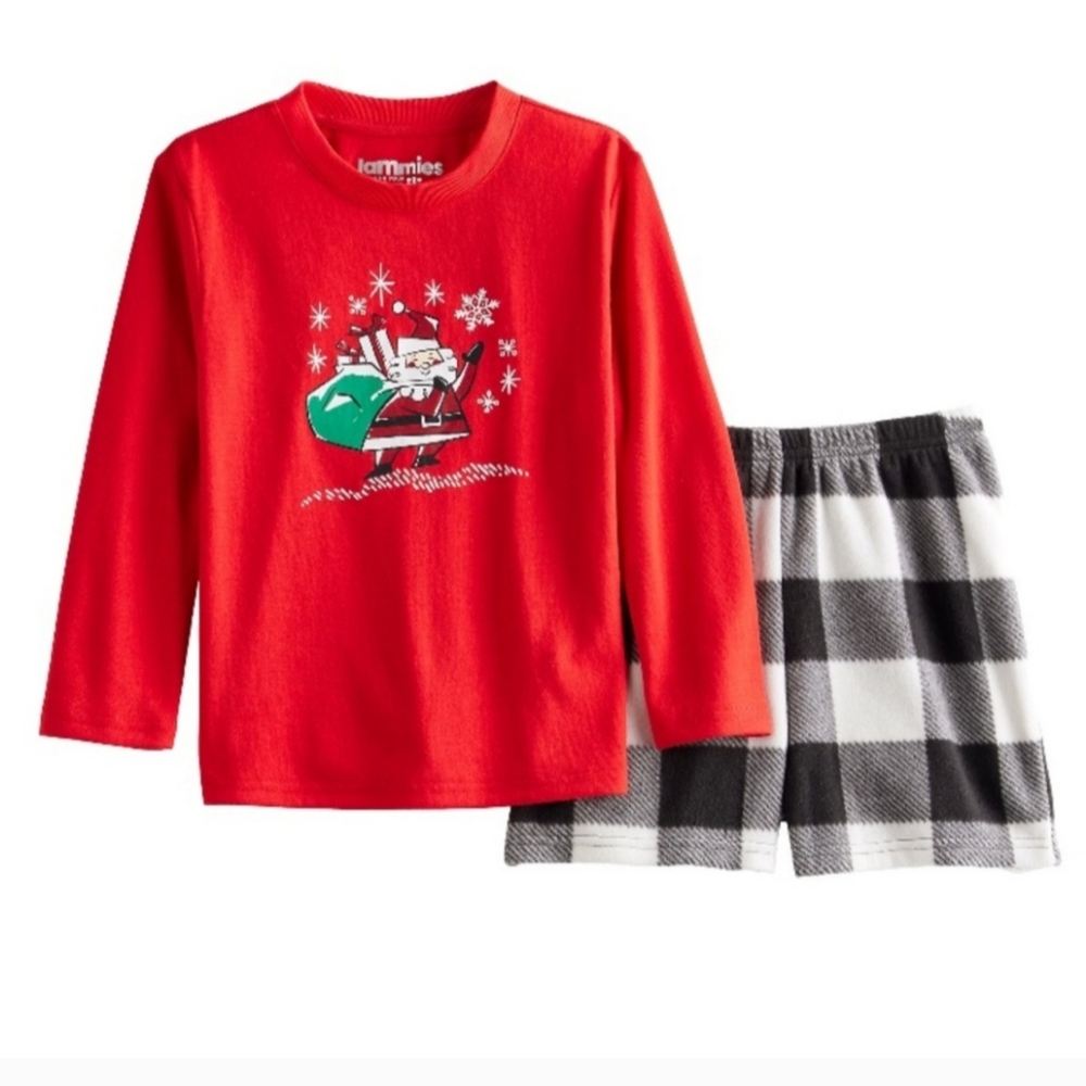 Jammies For Your Families Doodle Santa PAJAMA SET: NEW WITH TAGS: SIZE 4